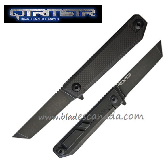 (image for) Quartermaster Arthur Fonzarelli 'The Fonz" Folding Knife, S35VN Tanto, Carbon Fiber, QTRQSE15TT